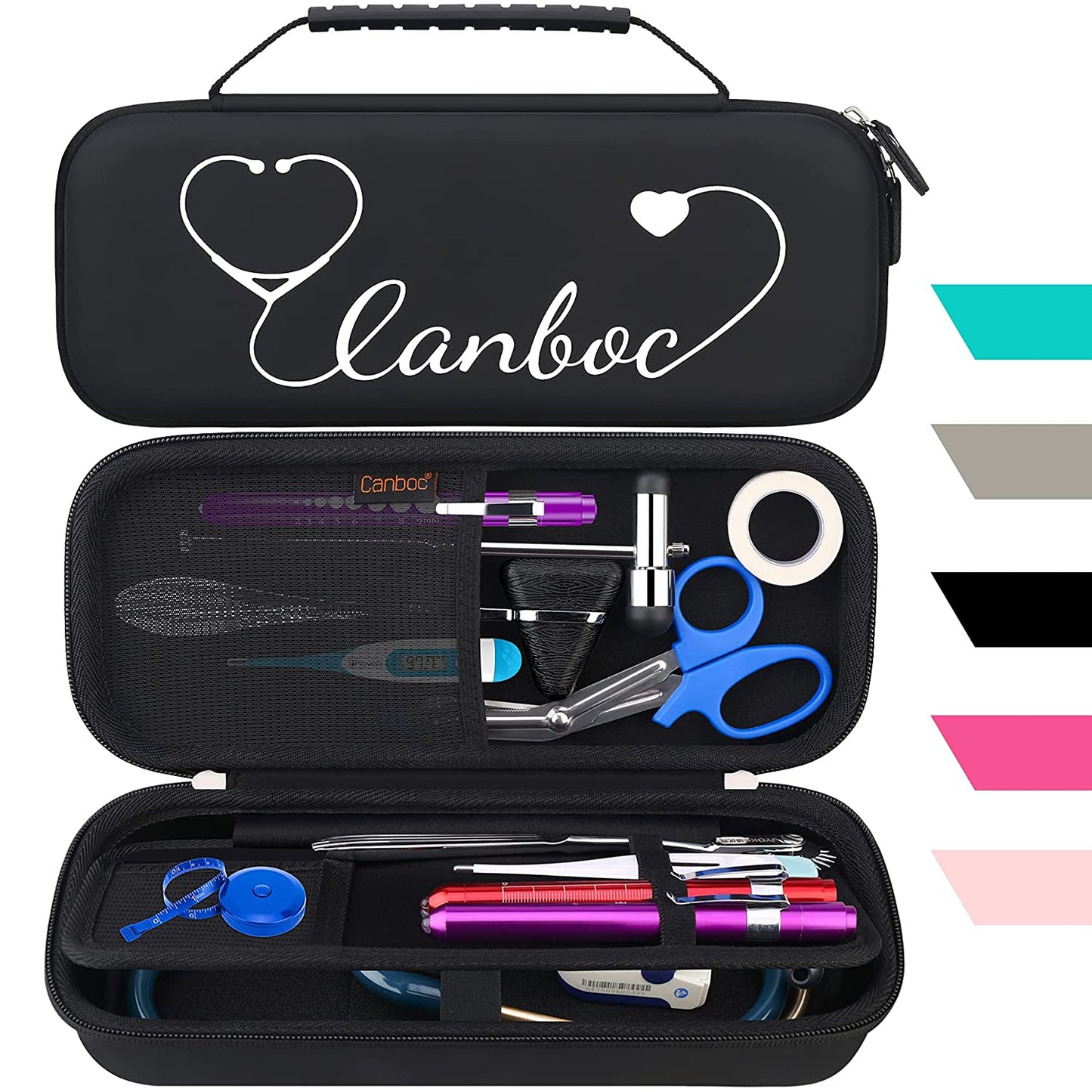 Stethoscope Case, Large Stethoscope Holder with ID Slot, Compatible with 3M Littmann Classic III, Lightweight II S.E., Cardiology IV Stethoscope