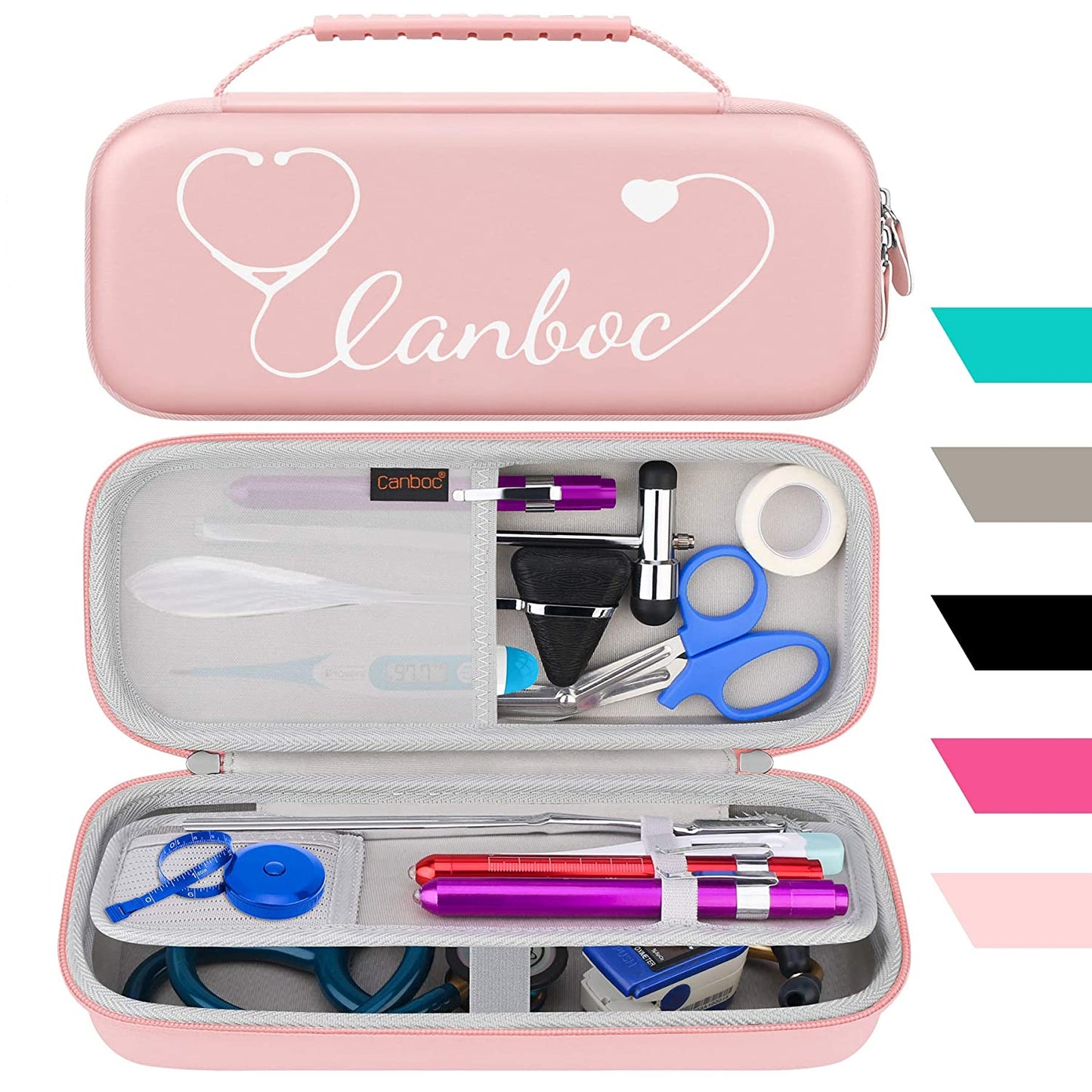 Stethoscope Case, Large Stethoscope Holder with ID Slot, Compatible with 3M Littmann Classic III, Lightweight II S.E., Cardiology IV Stethoscope