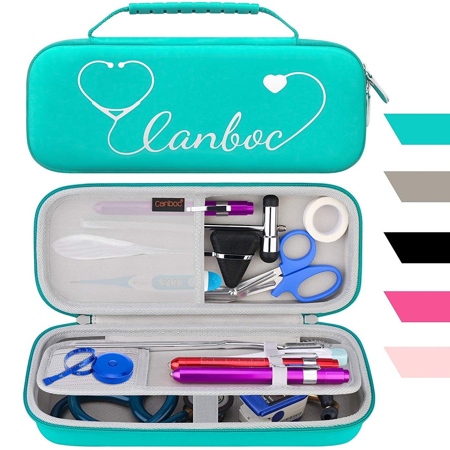 Stethoscope Case, Large Stethoscope Holder with ID Slot, Compatible with 3M Littmann Classic III, Lightweight II S.E., Cardiology IV Stethoscope