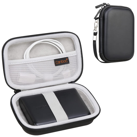 Hard Case for Charger Power Bank, Mesh Pocket fits USB Cable