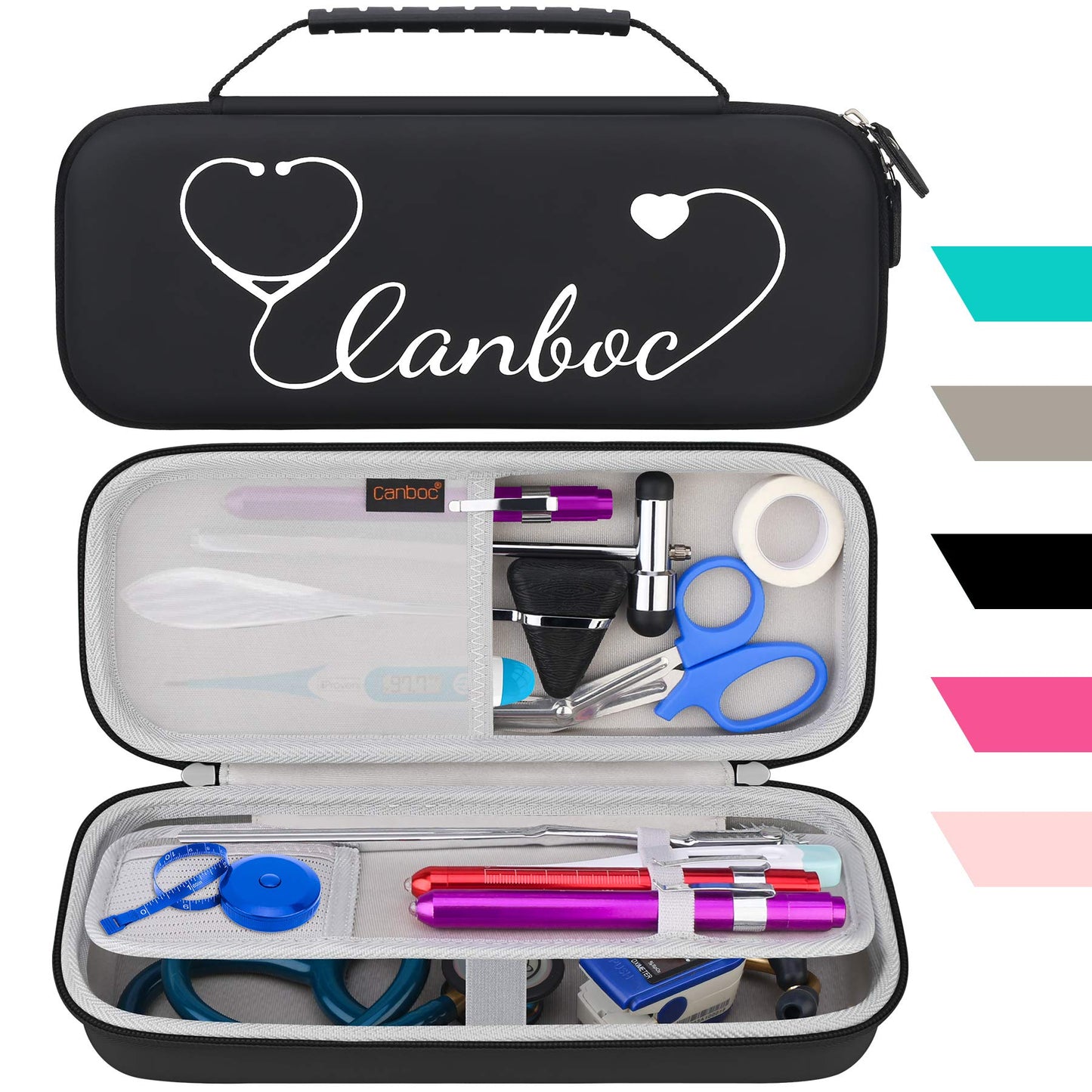 Stethoscope Case, Large Stethoscope Holder with ID Slot, Compatible with 3M Littmann Classic III, Lightweight II S.E., Cardiology IV Stethoscope