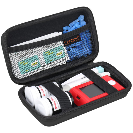 Diabetic Supplies Case, Carrying Organizer for Glucose Meter, Lancing Device
