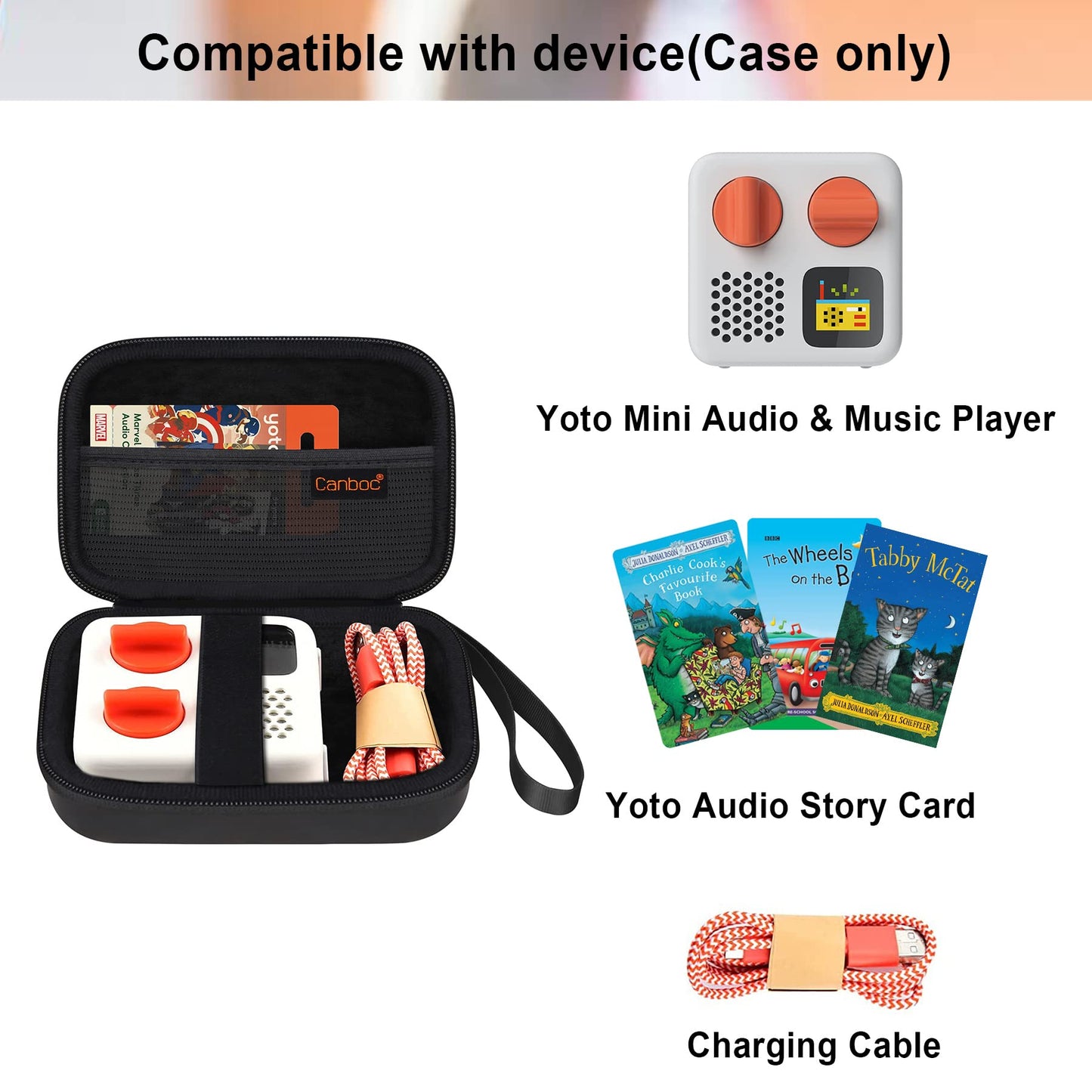 Hard Case for Yoto Mini Kids Audio & Music Player Children’s Speaker Plays Audiobook Cards Radio