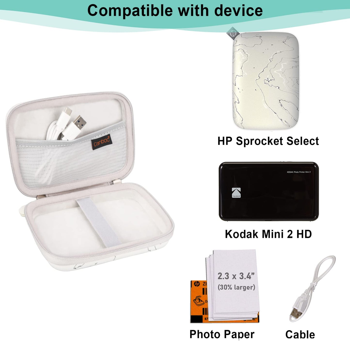 Hard Case for HP Sprocket Select Portable 2.3x3.4 Instant Photo Printer