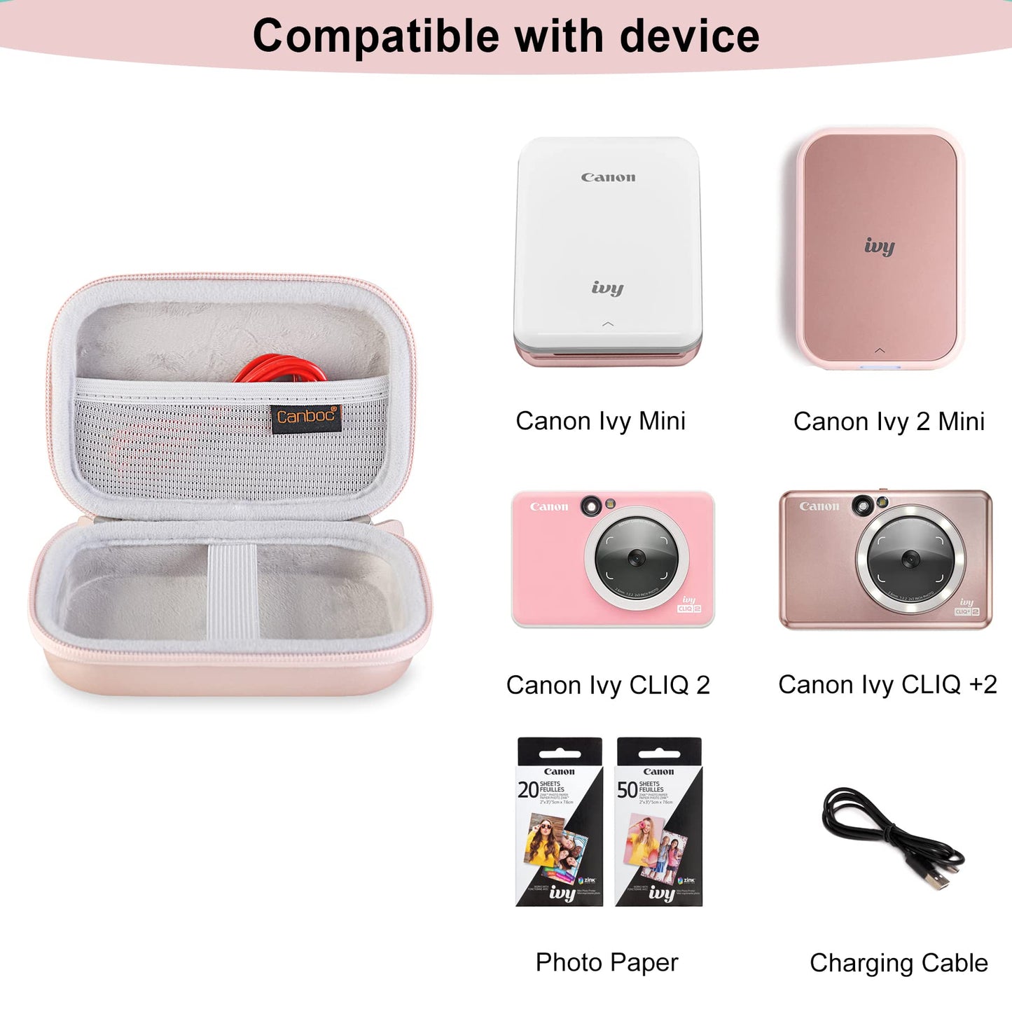 Hard Case for New Canon Ivy 2 Mini/Canon Ivy Mini/Canon Ivy CLIQ+ CLIQ 2 CLIQ+2 Photo Printer