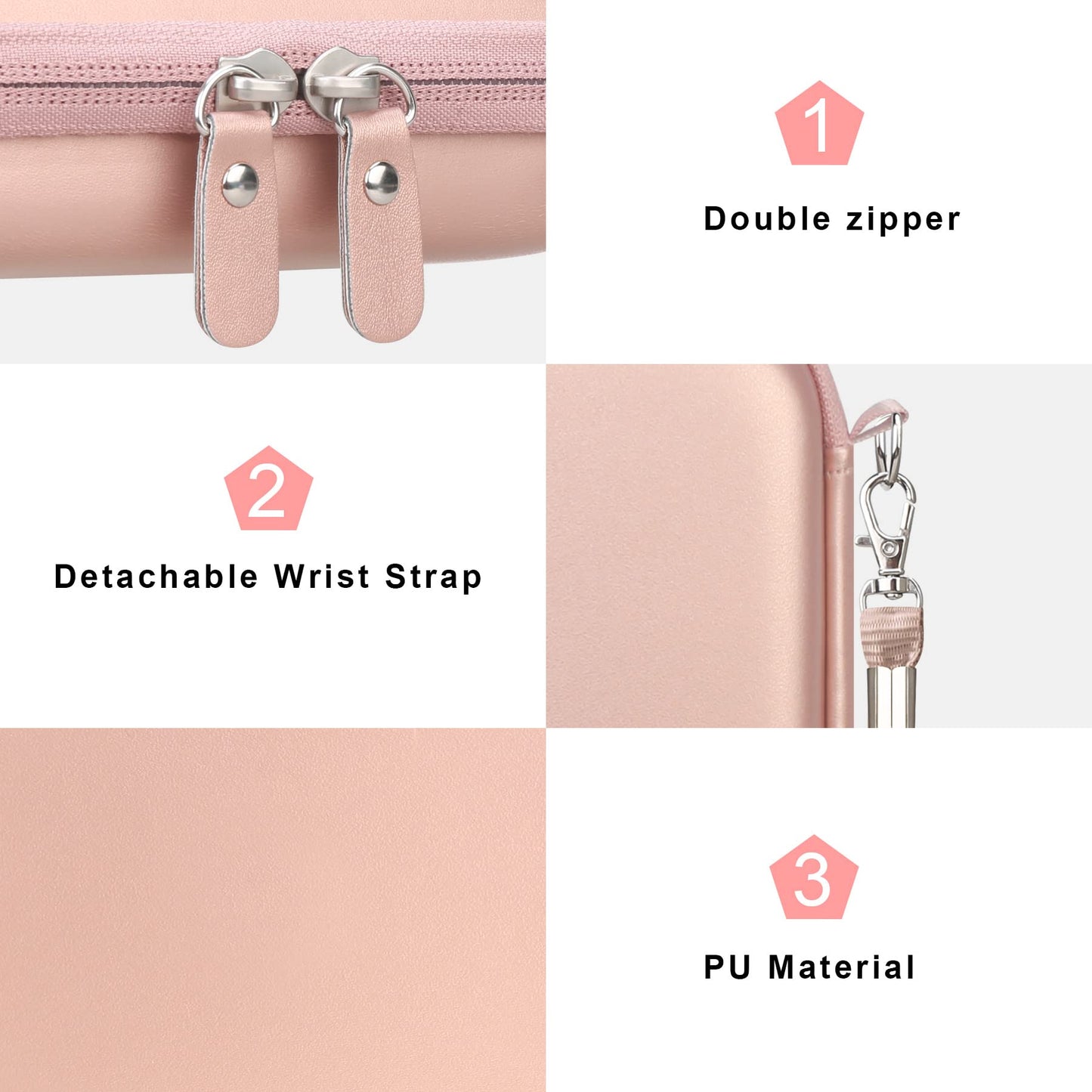 Hard Case for Charger Power Bank, Mesh Pocket fits USB Cable