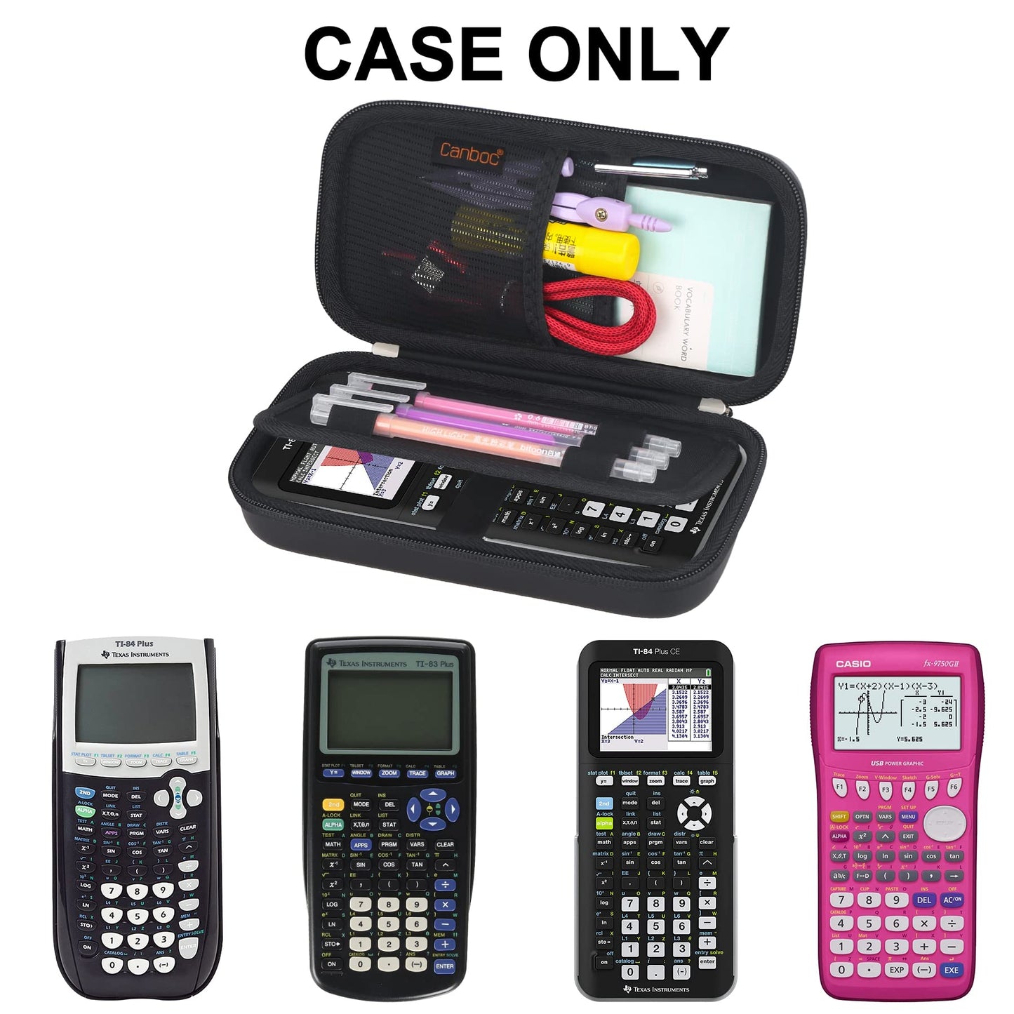 Hard Carrying Case for Texas Instruments Ti-84 Plus CE/Ti-84 Plus/TI-83 Plus/Casio FX-9750GII Graphing Calculator