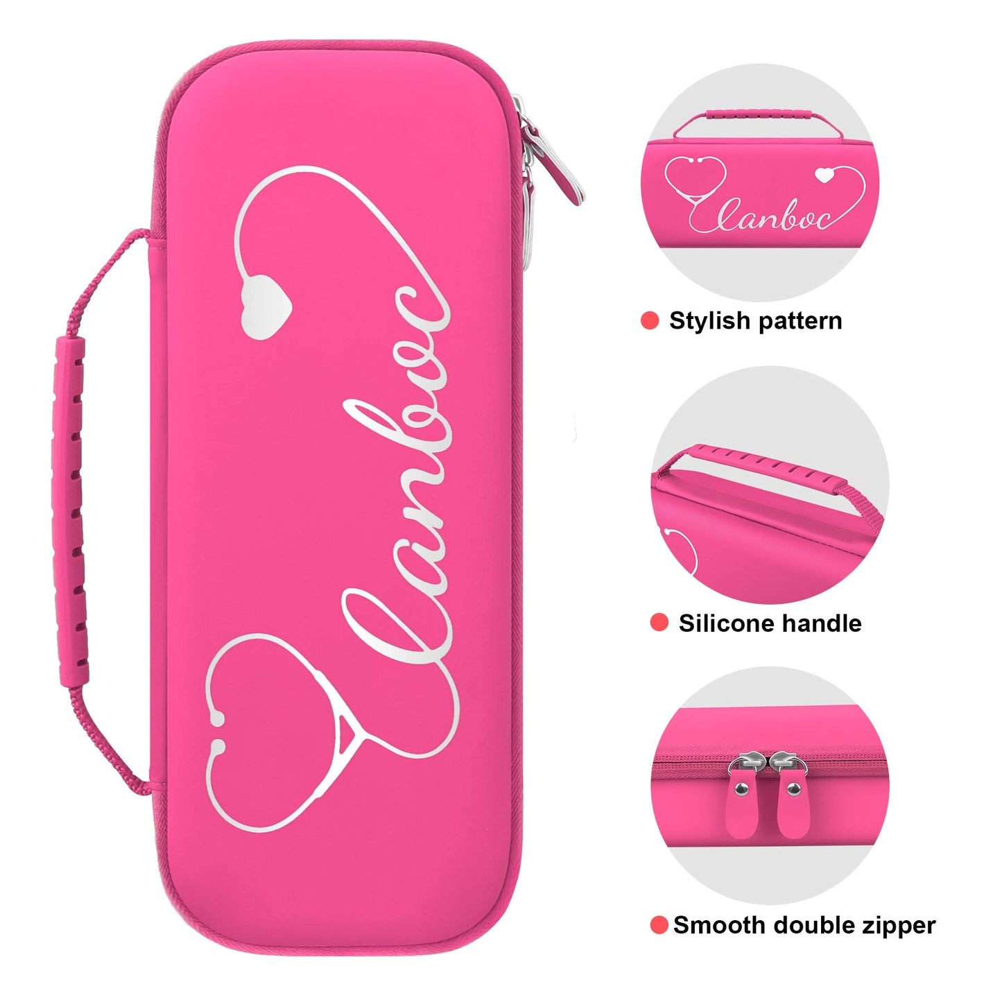 Stethoscope Case, Large Stethoscope Holder with ID Slot, Compatible with 3M Littmann Classic III, Lightweight II S.E., Cardiology IV Stethoscope