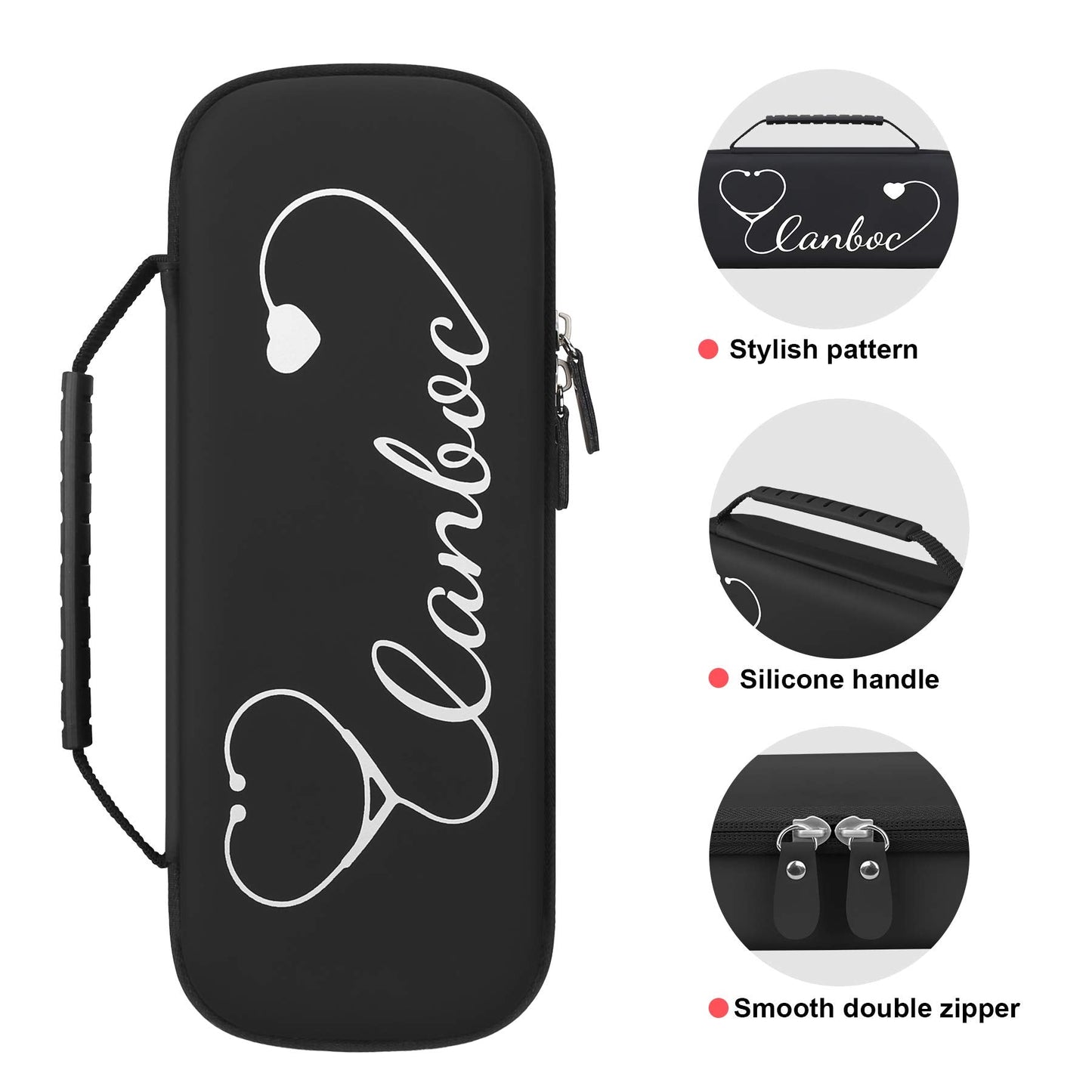 Stethoscope Case, Large Stethoscope Holder with ID Slot, Compatible with 3M Littmann Classic III, Lightweight II S.E., Cardiology IV Stethoscope