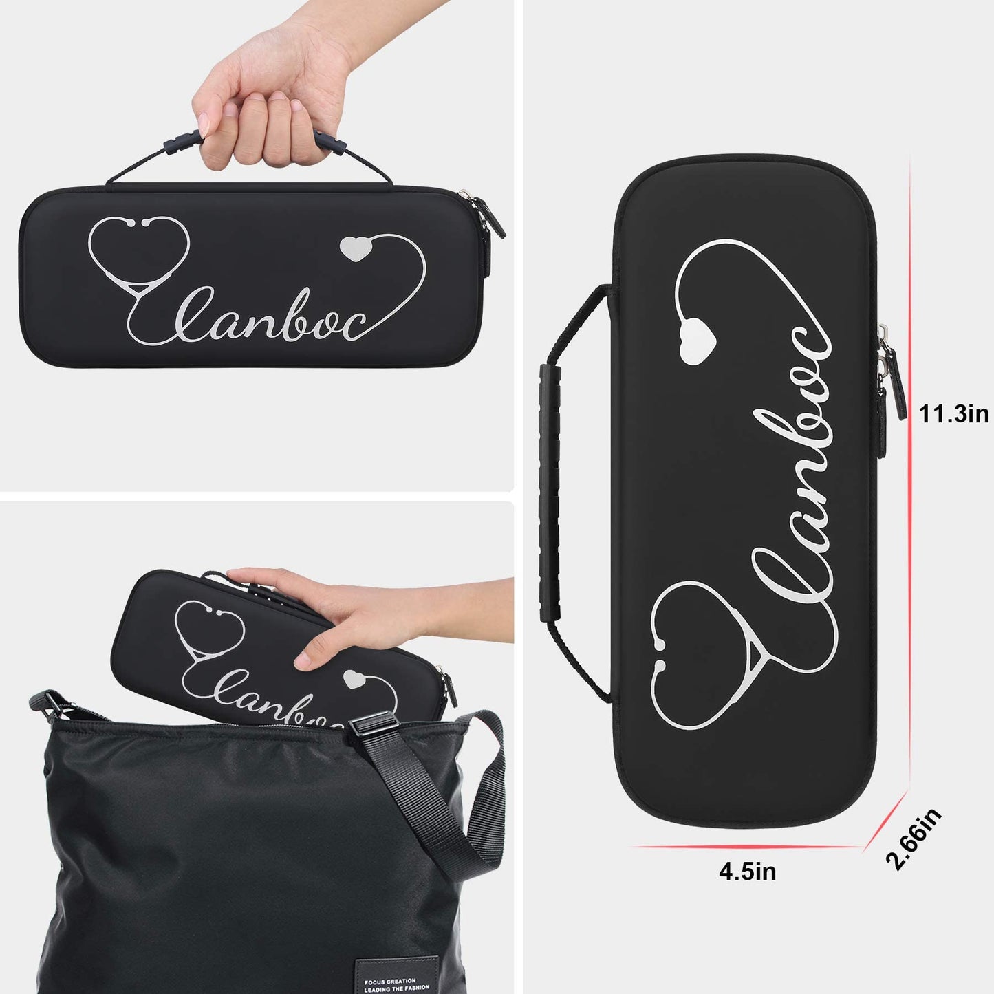 Stethoscope Case, Large Stethoscope Holder with ID Slot, Compatible with 3M Littmann Classic III, Lightweight II S.E., Cardiology IV Stethoscope