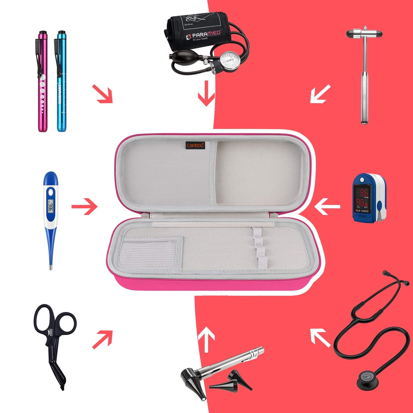 Stethoscope Case, Large Stethoscope Holder with ID Slot, Compatible with 3M Littmann Classic III, Lightweight II S.E., Cardiology IV Stethoscope