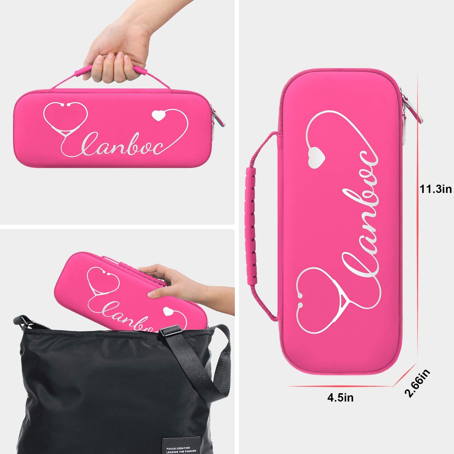 Stethoscope Case, Large Stethoscope Holder with ID Slot, Compatible with 3M Littmann Classic III, Lightweight II S.E., Cardiology IV Stethoscope