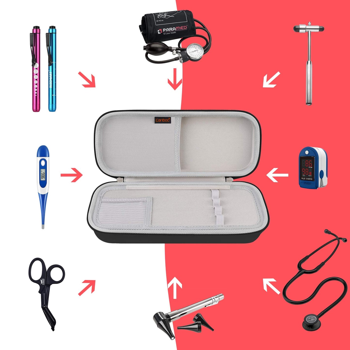 Stethoscope Case, Large Stethoscope Holder with ID Slot, Compatible with 3M Littmann Classic III, Lightweight II S.E., Cardiology IV Stethoscope