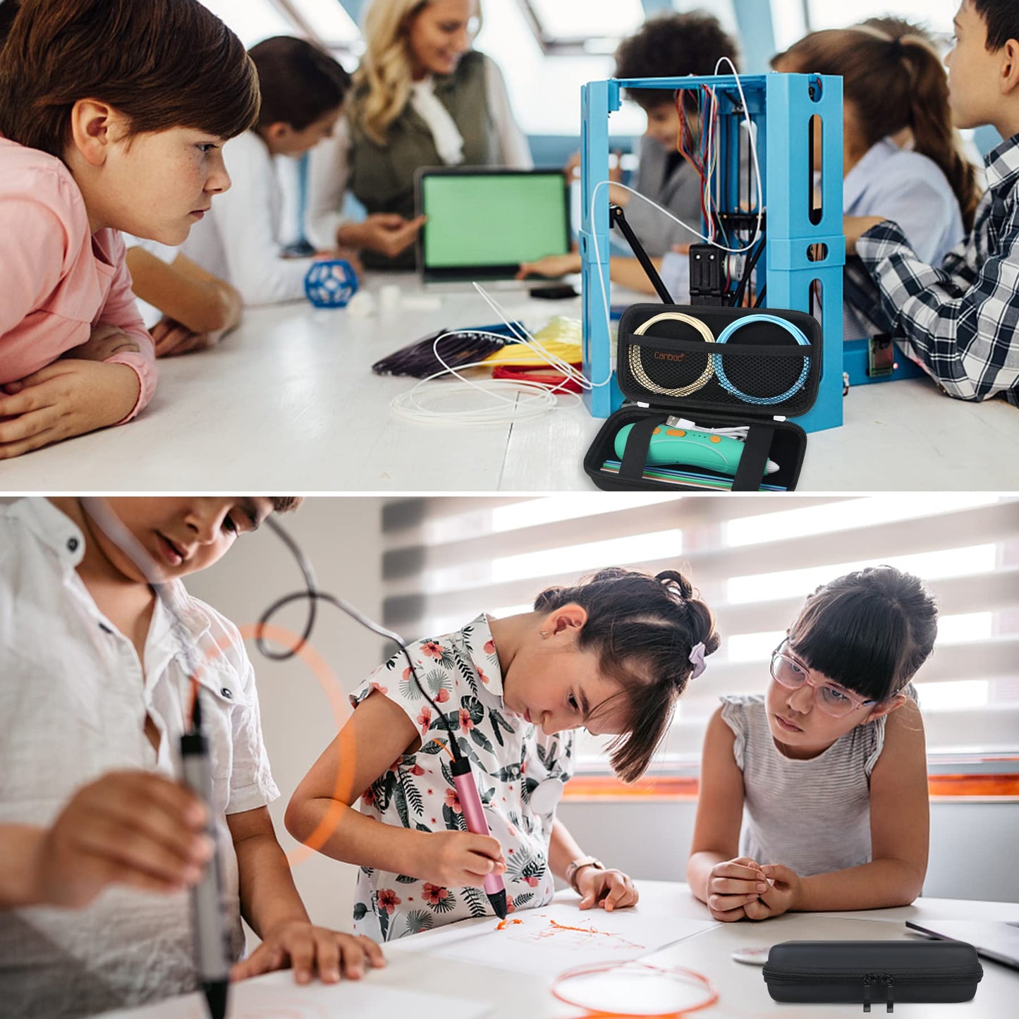 Hard Case for 3Doodler Start+ Essentials (2022) 3D Pen Set for Kids, 3D Pens Storage Organizer Carrying Holder