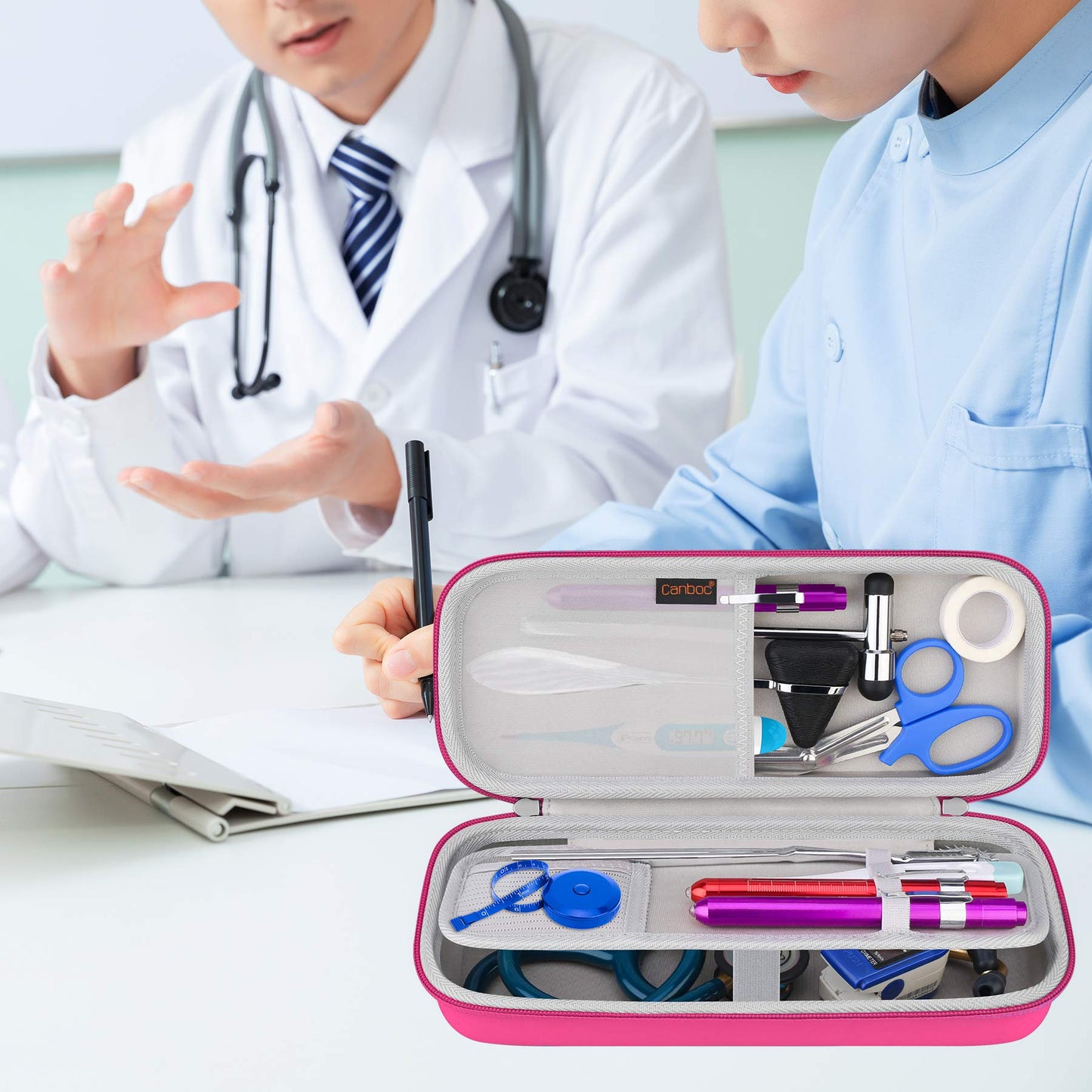 Stethoscope Case, Large Stethoscope Holder with ID Slot, Compatible with 3M Littmann Classic III, Lightweight II S.E., Cardiology IV Stethoscope